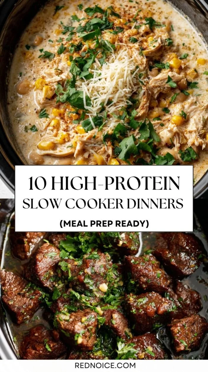 High protein slow cooker dinners for meal prep and healthy eating
