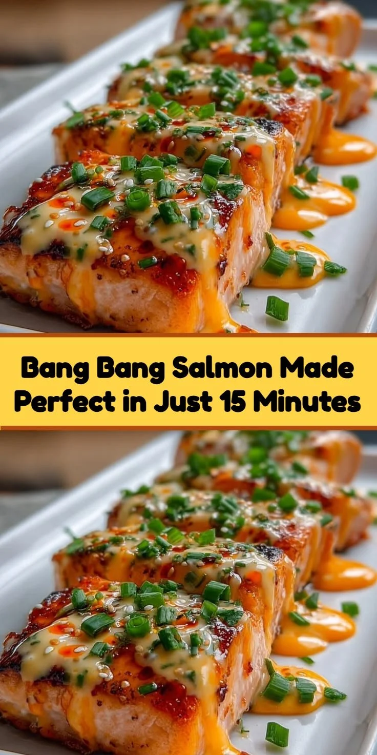 Delicious Bang Bang Salmon served on a plate with vegetables