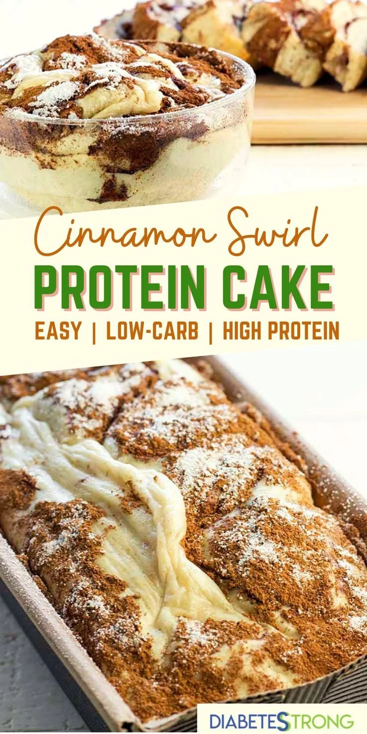 Easy Baked Cinnamon Swirl Protein Cake for a healthy dessert option