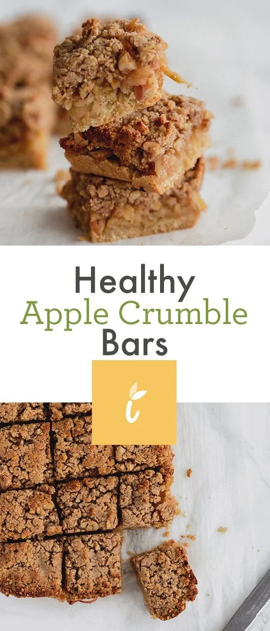 Healthy apple crumble bars made with wholesome ingredients.