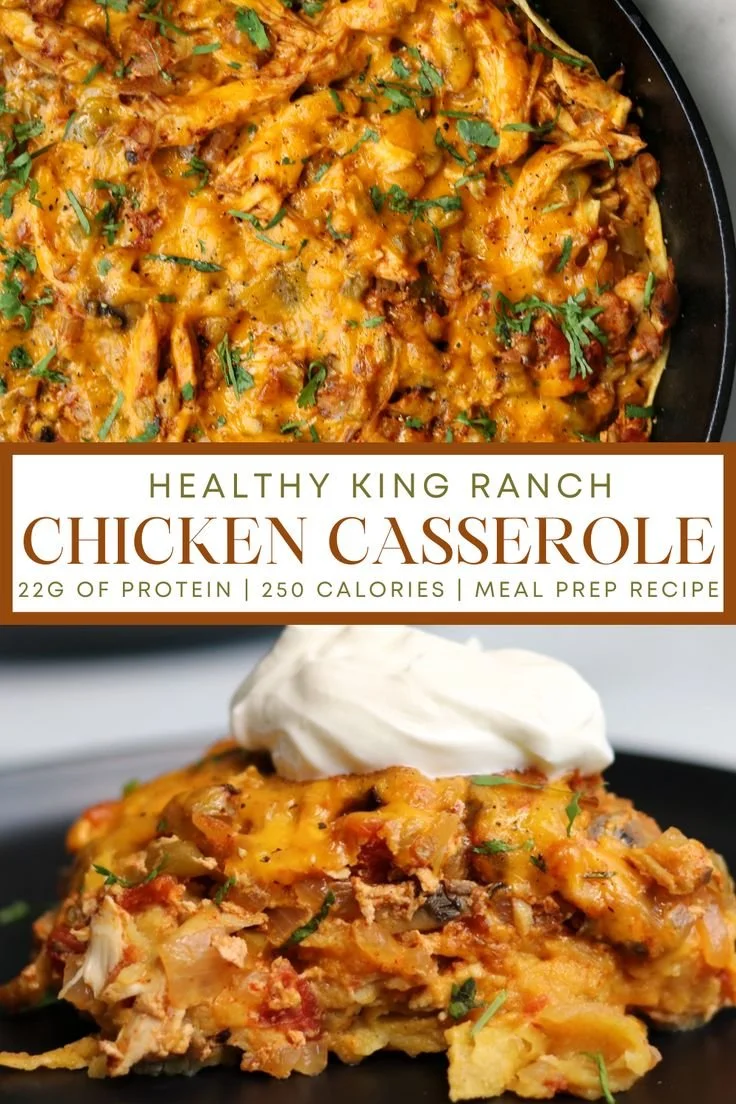 Healthy King Ranch Chicken Casserole meal prep for easy weeknight dinners