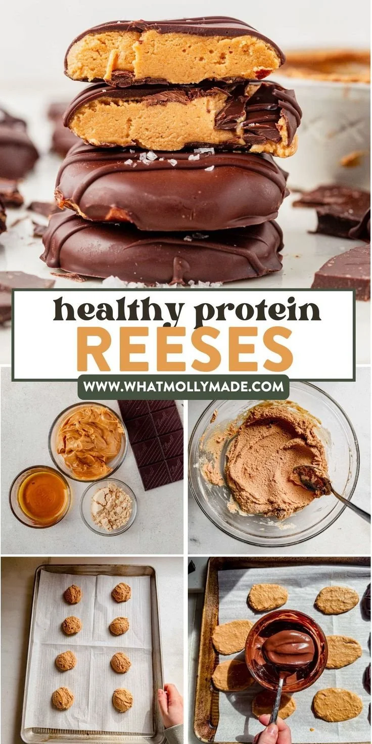 Healthy high protein Reese's Eggs recipe for guilt-free snacking.