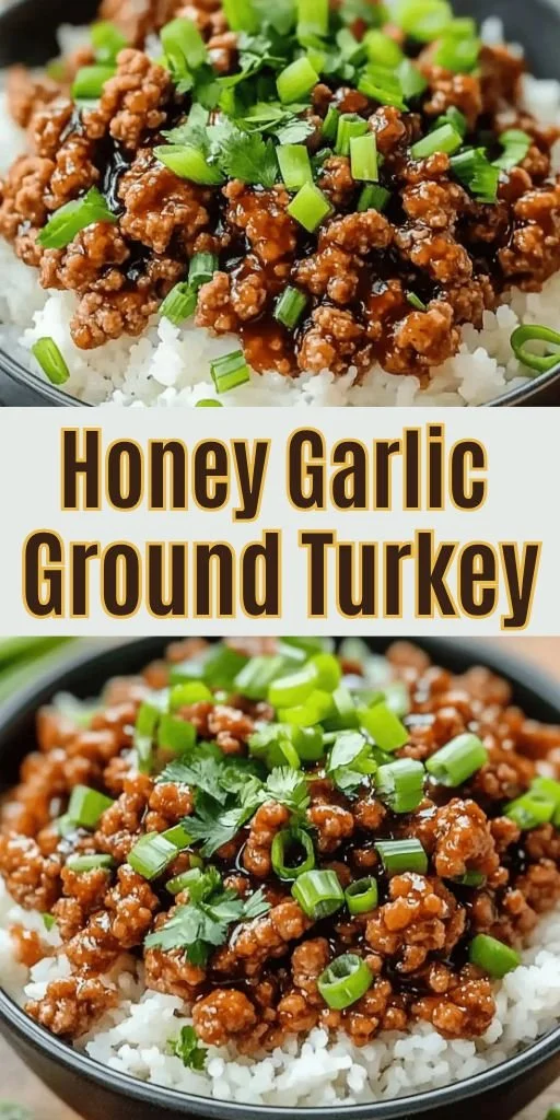 Delicious plate of honey garlic ground turkey with vegetables and rice