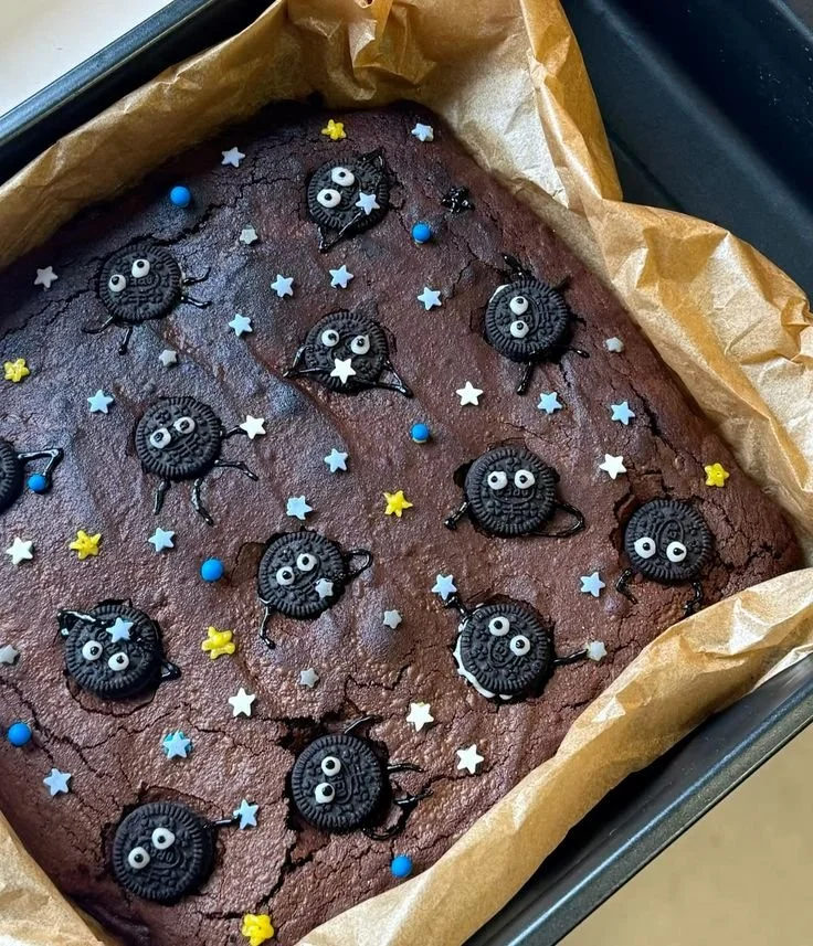 Delicious Spirited Away inspired brownies with a whimsical presentation