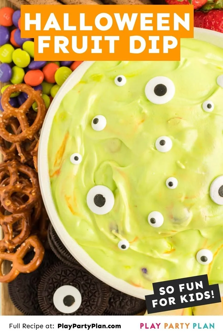 Spooky marshmallow dip for Halloween, perfect for kids and potlucks.