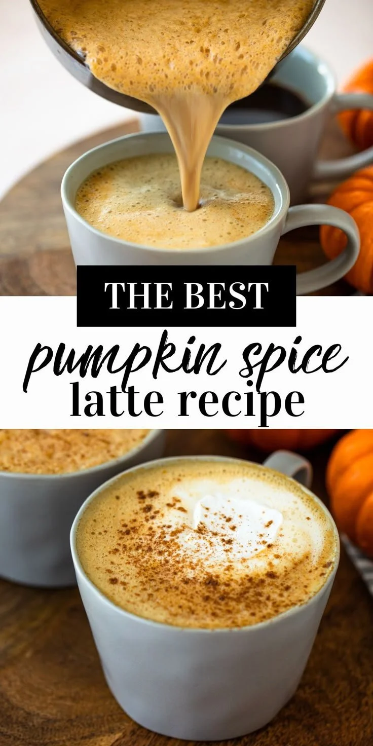 Homemade pumpkin spice latte in a cozy coffee mug