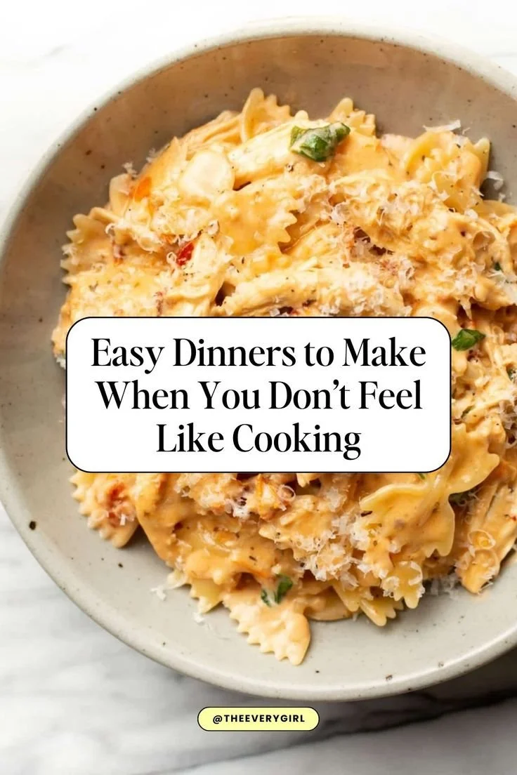 A variety of easy dinner recipes displayed on a colorful dinner table.